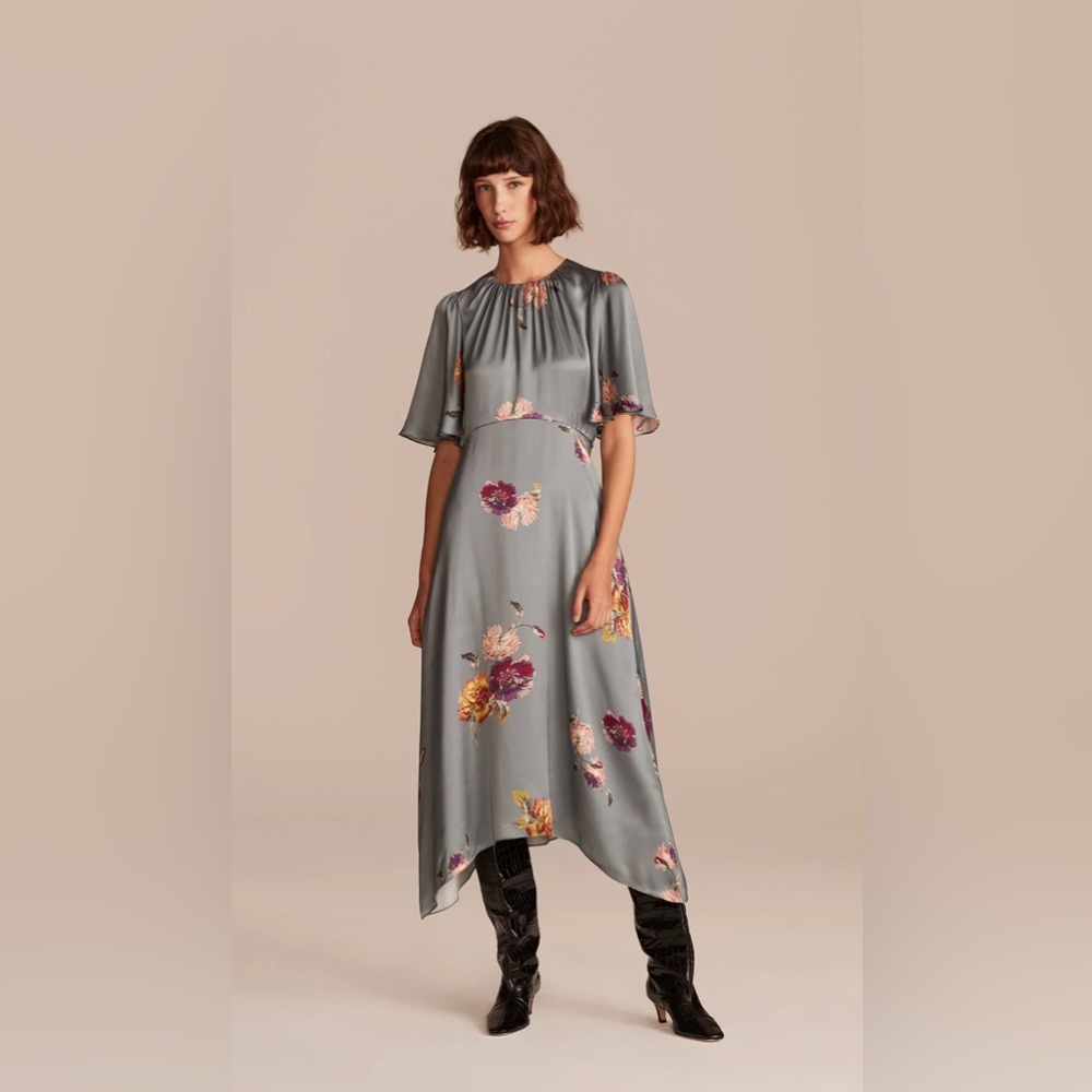 Rebecca Taylor Simone Fleur Dress in Duck Egg